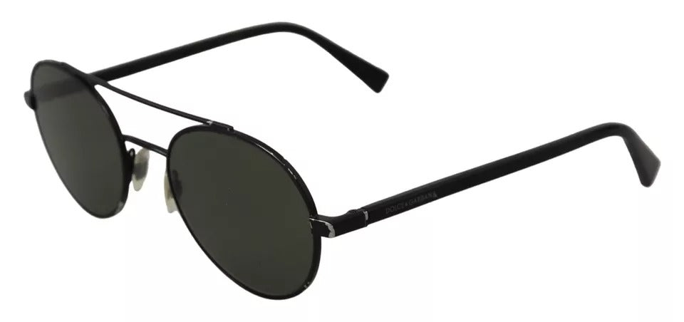 Dolce &amp; Gabbana Sonnenbrille DG2245, mattschwarzer Stahlrahmen, grüne Gläser