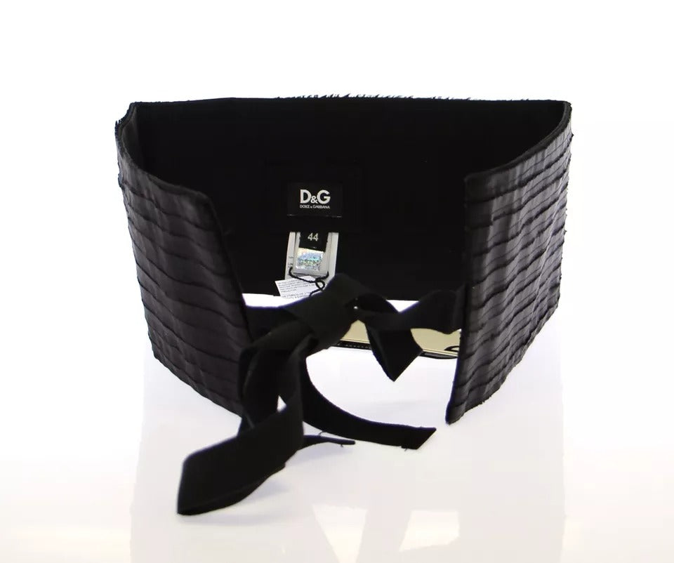 Dolce &amp; Gabbana Damen-Taillenkummerbund aus schwarzer Seide