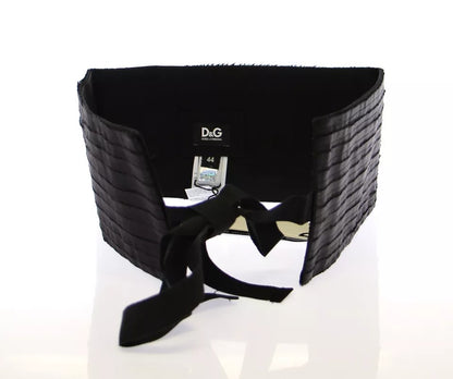 Dolce &amp; Gabbana Damen-Taillenkummerbund aus schwarzer Seide