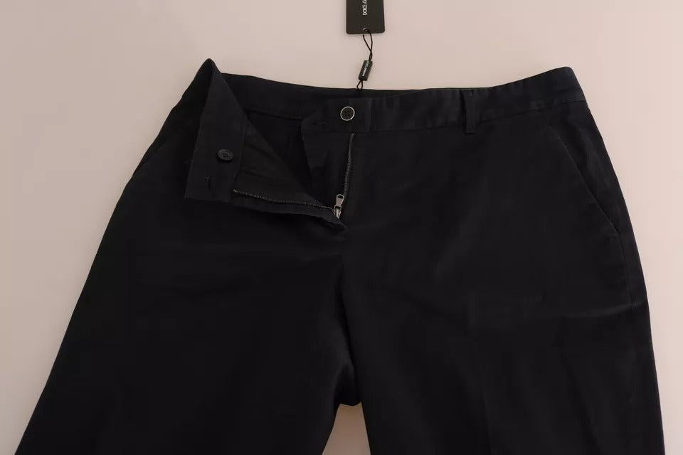 Dolce &amp; Gabbana Schwarze Caprihose aus Baumwolle