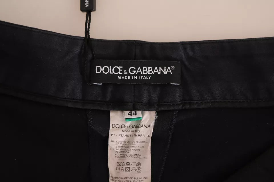 Dolce &amp; Gabbana Schwarze Caprihose aus Baumwolle