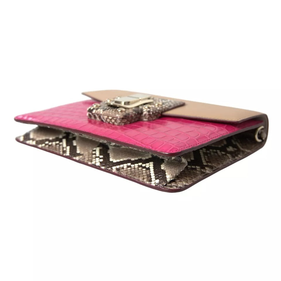 Dolce &amp; Gabbana – Mehrfarbige Schultertasche LUCIA aus Leder