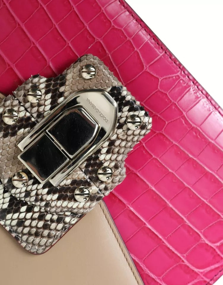 Dolce &amp; Gabbana – Mehrfarbige Schultertasche LUCIA aus Leder