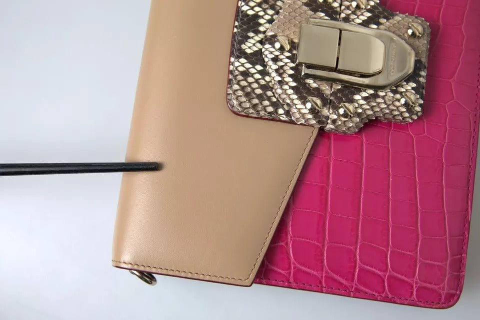Dolce &amp; Gabbana – Mehrfarbige Schultertasche LUCIA aus Leder