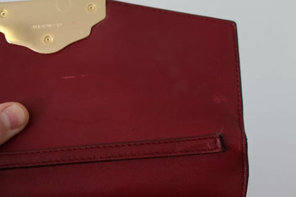 Dolce &amp; Gabbana Schwarzes Leder Gold Metall Mini Damen Geldbörse Tasche Lucia Brieftasche