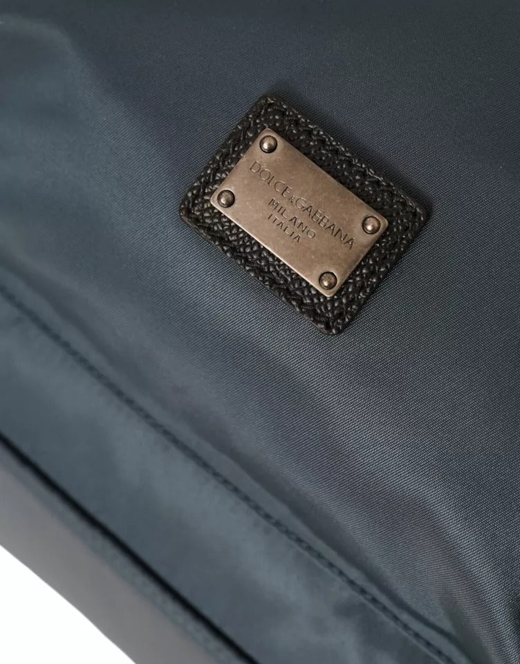 Dolce &amp; Gabbana Blauer Nylon-Rucksack mit #DGFamily-Patch für Herren