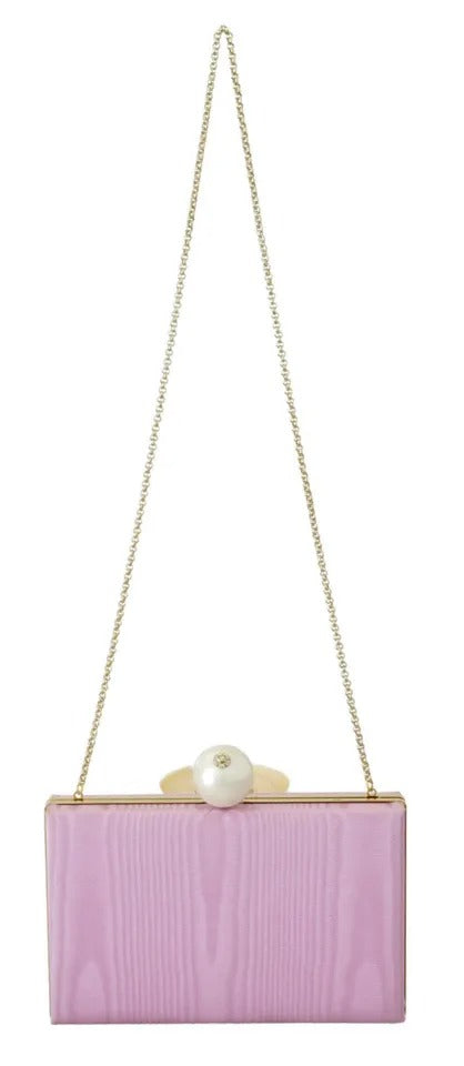 Dolce &amp; Gabbana Clutch aus rosa Seide mit Goldrahmen, Abendtasche für Partys