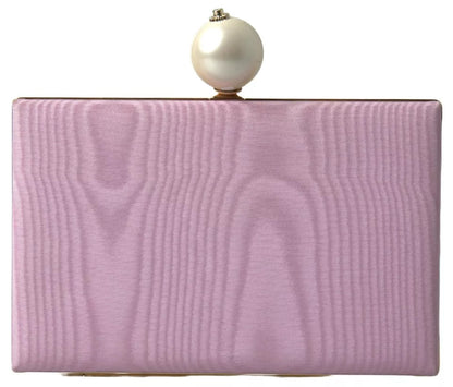 Dolce &amp; Gabbana Clutch aus rosa Seide mit Goldrahmen, Abendtasche für Partys