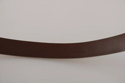 Dolce &amp; Gabbana Cremebeige Taillenledergürtel mit goldener Schnalle