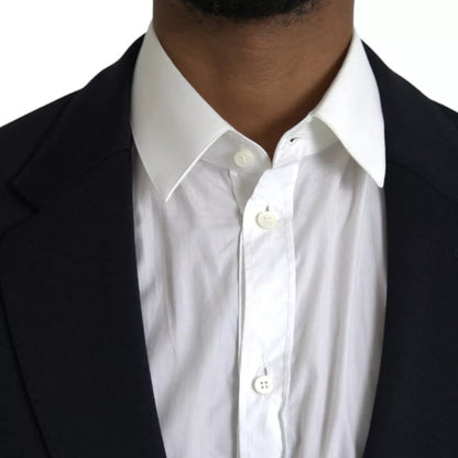 بليزر دولتشي آند غابانا أزرق من الصوف بفتحة صدر واحدة