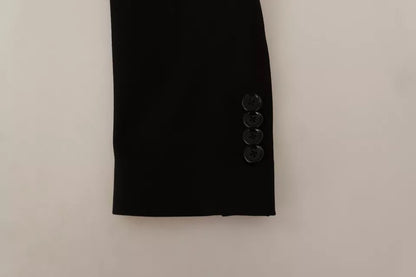 جاكيت بليزر من دولتشي آند غابانا، أسود، بقصة ضيقة من الصوف