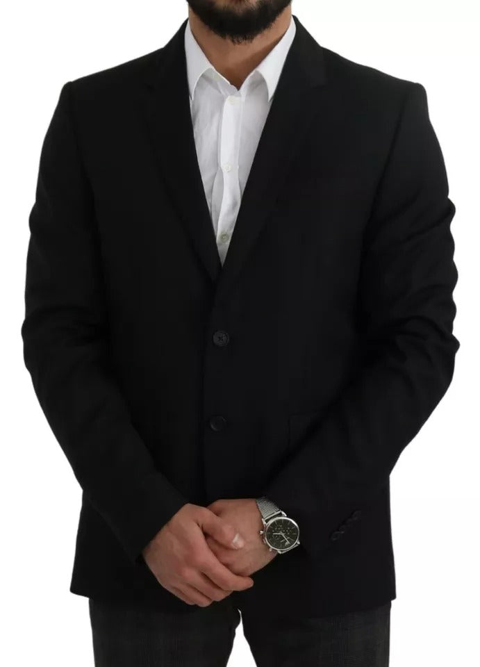 جاكيت بليزر دولتشي آند غابانا أسود من الصوف بقصّة Slim Fit