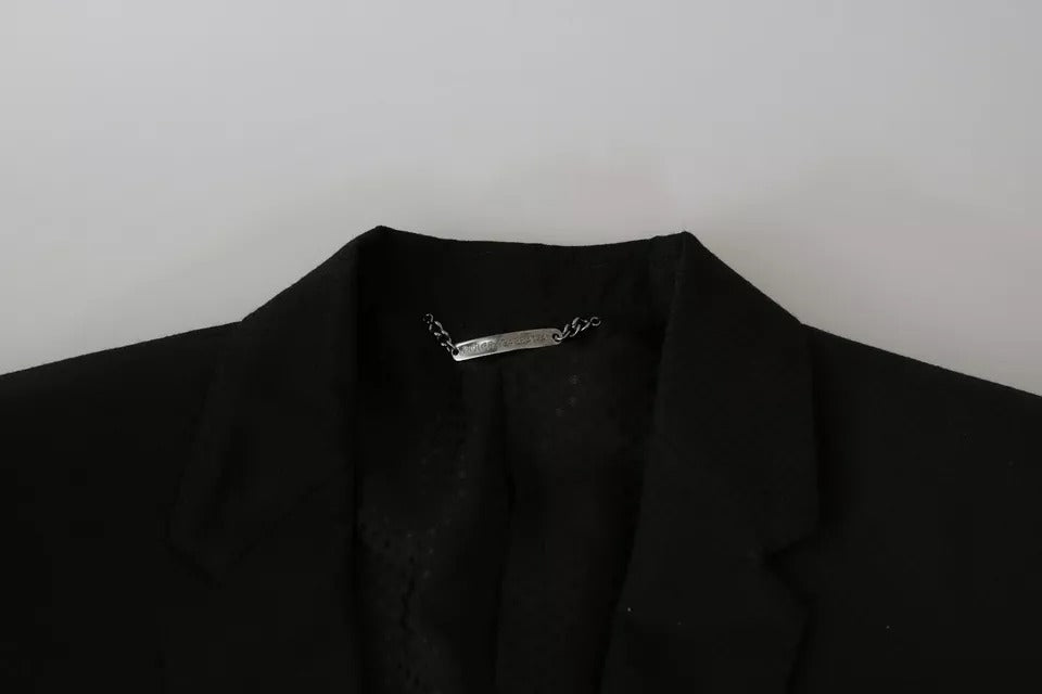 جاكيت بليزر دولتشي آند غابانا أسود من الصوف بقصّة Slim Fit