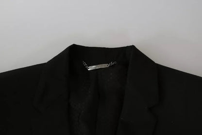 جاكيت بليزر دولتشي آند غابانا أسود من الصوف بقصّة Slim Fit