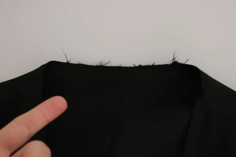 Dolce &amp; Gabbana – Schwarze, einfarbige Weste „STAFF“ in schmaler Passform