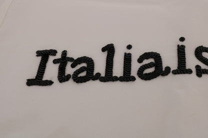 Dolce &amp; Gabbana Weiße Seidenbluse „Italia Is Love“