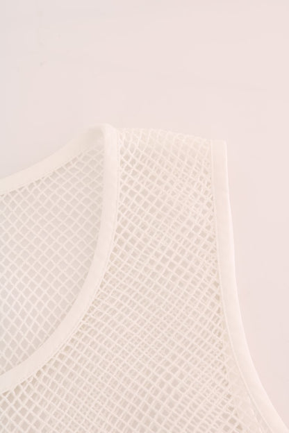 Dolce &amp; Gabbana Transparentes Tanktop aus weißem Netz