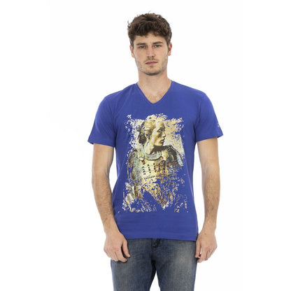 Trussardi Action „Blaues Herren-T-Shirt aus Baumwolle“