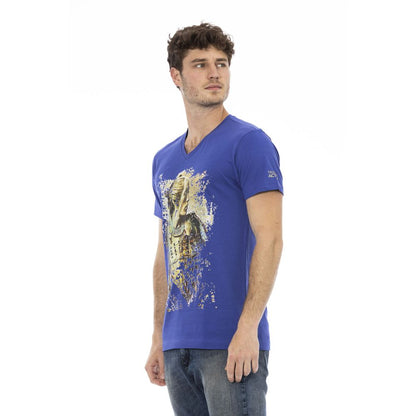 Trussardi Action „Blaues Herren-T-Shirt aus Baumwolle“