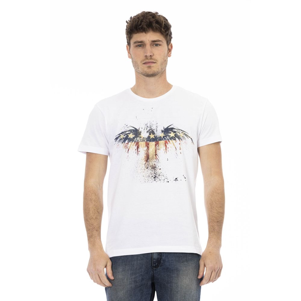 Trussardi Action Herren-T-Shirt aus weißer Baumwolle