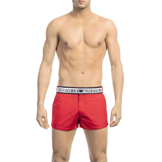 Bikkembergs Rote Polyamid-Badeshorts für Herren