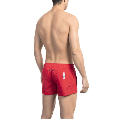 Bikkembergs Rote Polyamid-Badeshorts für Herren