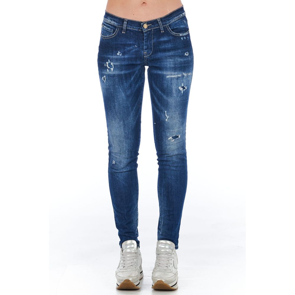 Frankie Morello Blaue Baumwolljeans für Damen