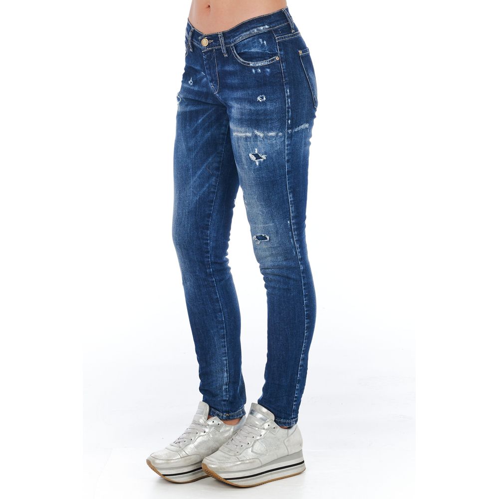 Frankie Morello Blaue Baumwolljeans für Damen