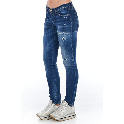 Frankie Morello Blaue Baumwolljeans für Damen