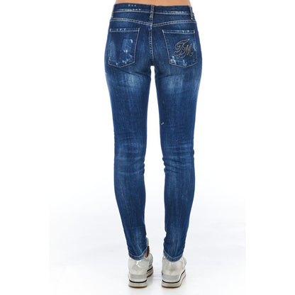 Frankie Morello Blaue Baumwolljeans für Damen