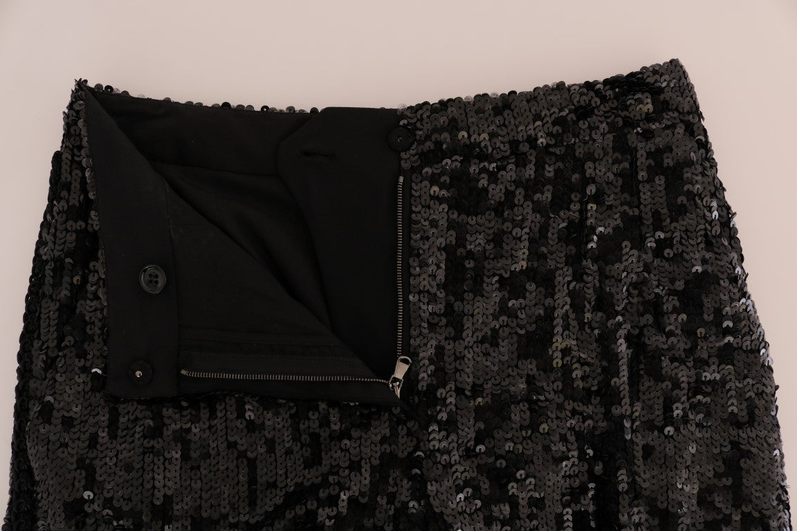 Dolce &amp; Gabbana Schwarze Fashion-Shorts mit Pailletten