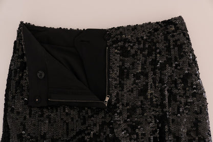 Dolce &amp; Gabbana Schwarze Fashion-Shorts mit Pailletten