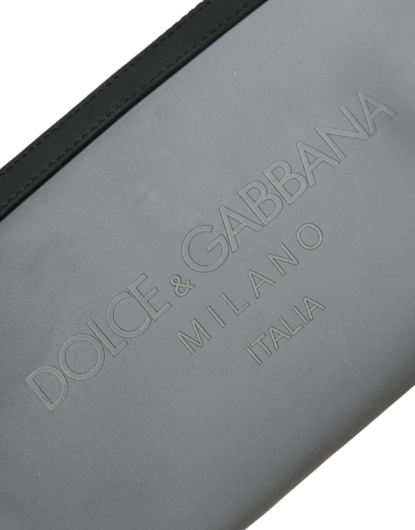 Dolce &amp; Gabbana – Gürteltasche aus Neopren mit Logo und Reißverschluss in Grau