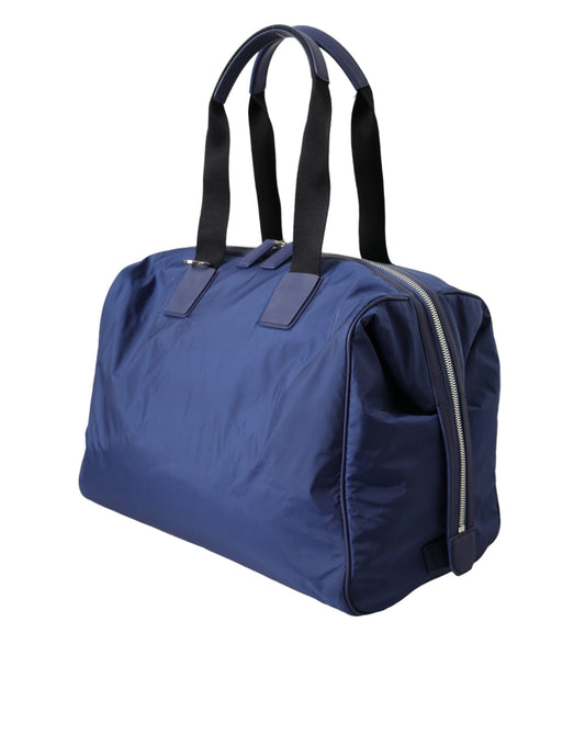 Dolce &amp; Gabbana – Blaue Nylon-Umhängetasche aus Kalbsleder