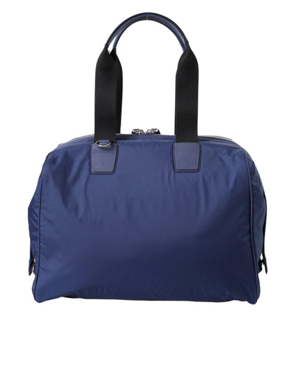 Dolce &amp; Gabbana – Blaue Nylon-Umhängetasche aus Kalbsleder