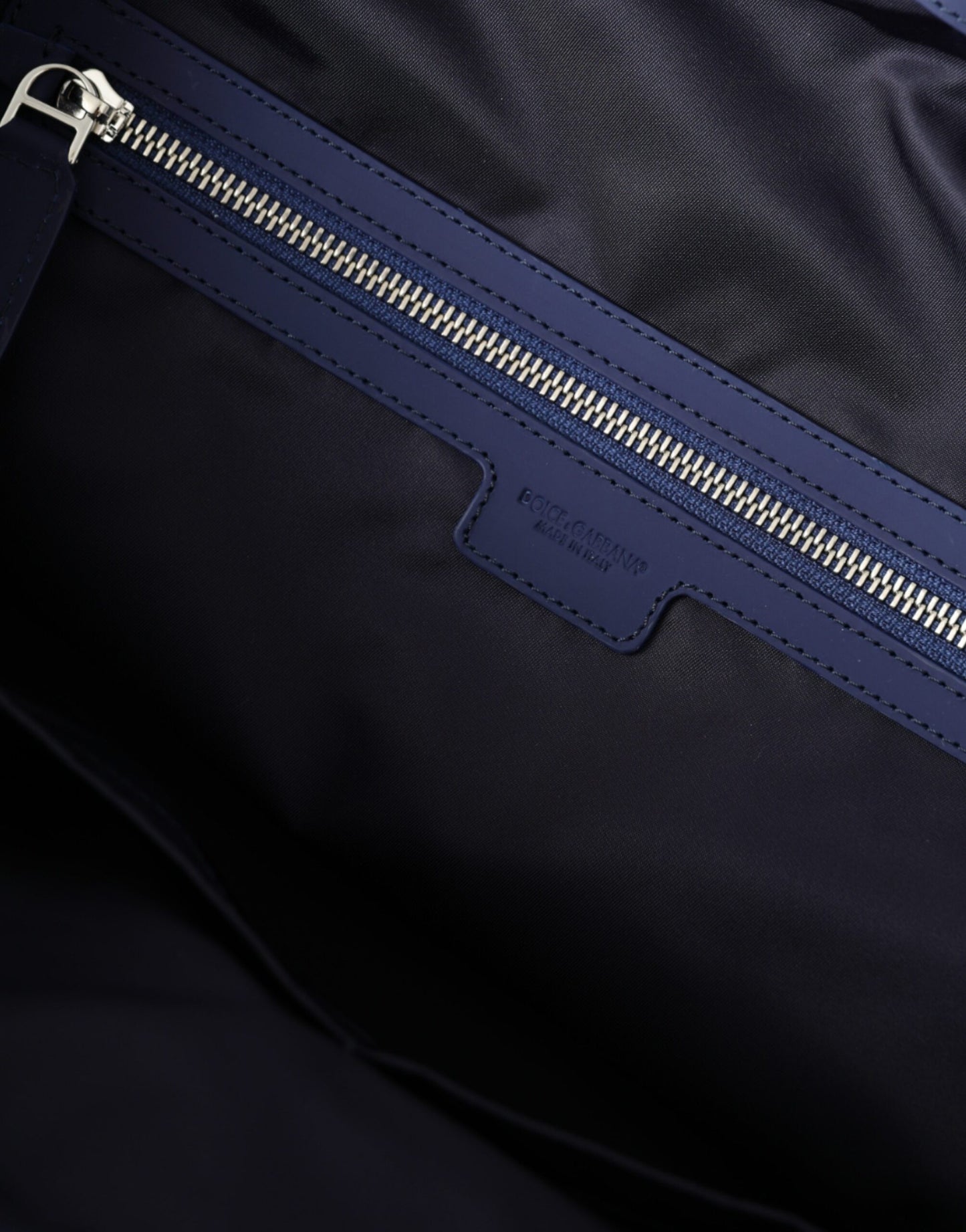 Dolce &amp; Gabbana – Blaue Nylon-Umhängetasche aus Kalbsleder