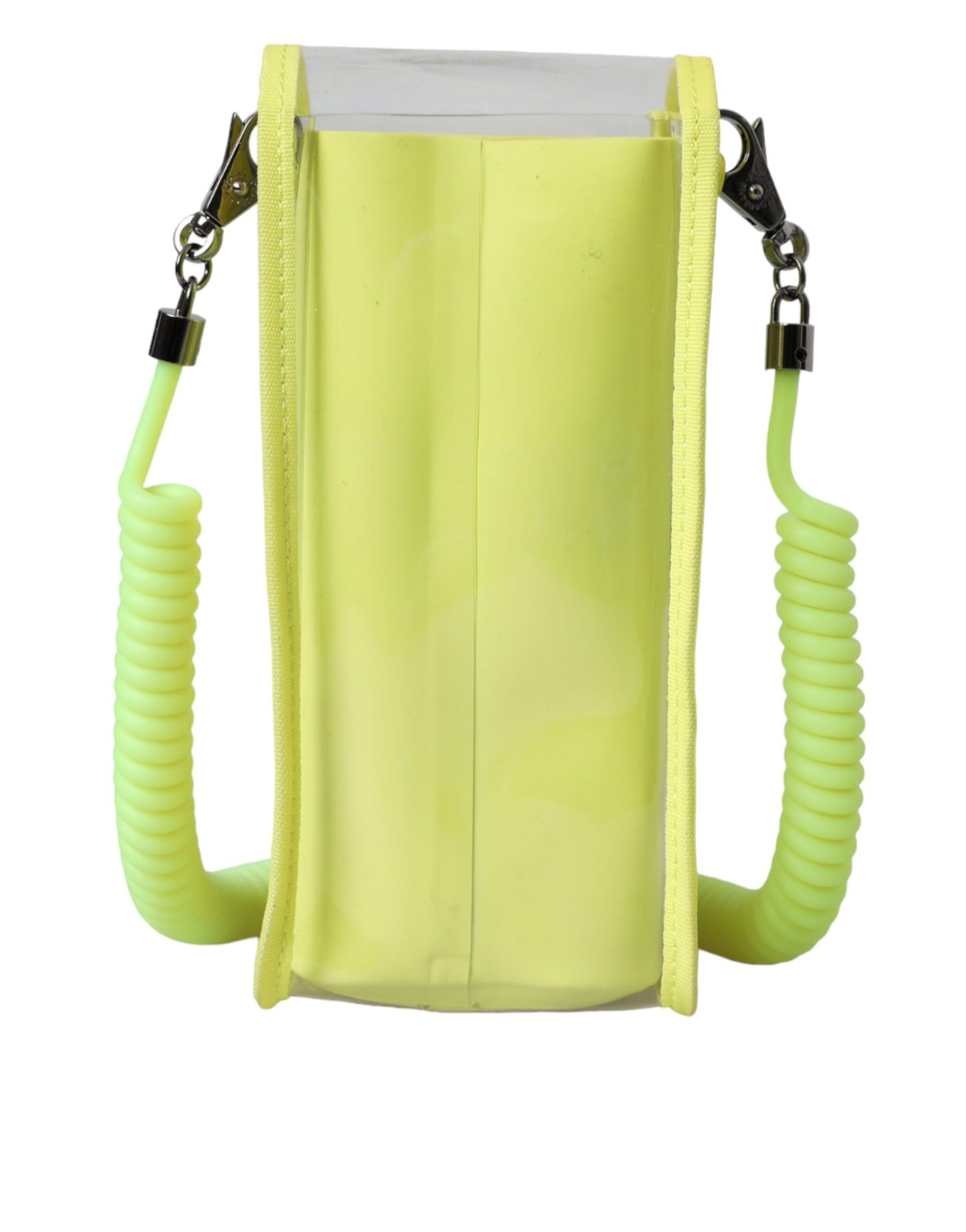 Dolce &amp; Gabbana Gelbgrüne Kunststoff-Kartenetui mit DG-Logo am Umhängeband