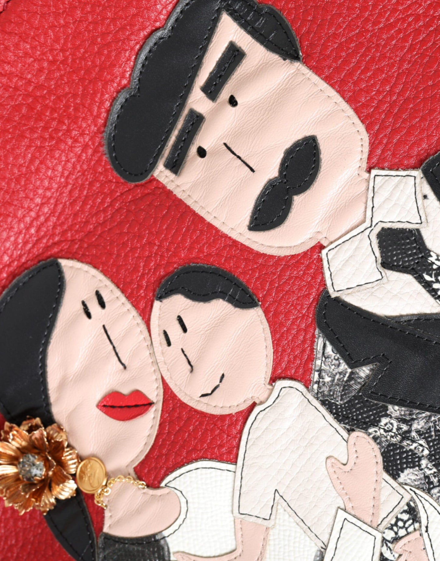Dolce &amp; Gabbana Einkaufstasche aus rotem Leder mit #DGFamily-Patch
