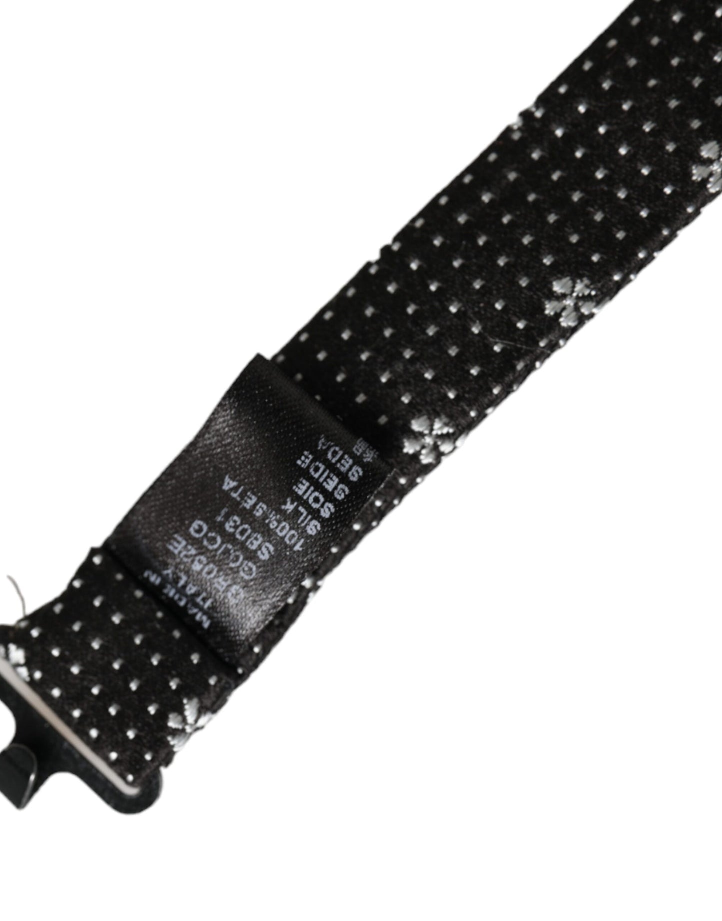 Dolce &amp; Gabbana Schwarze Seidenfliege mit Blumenmuster und verstellbarem Halsausschnitt für Herren, Papillon