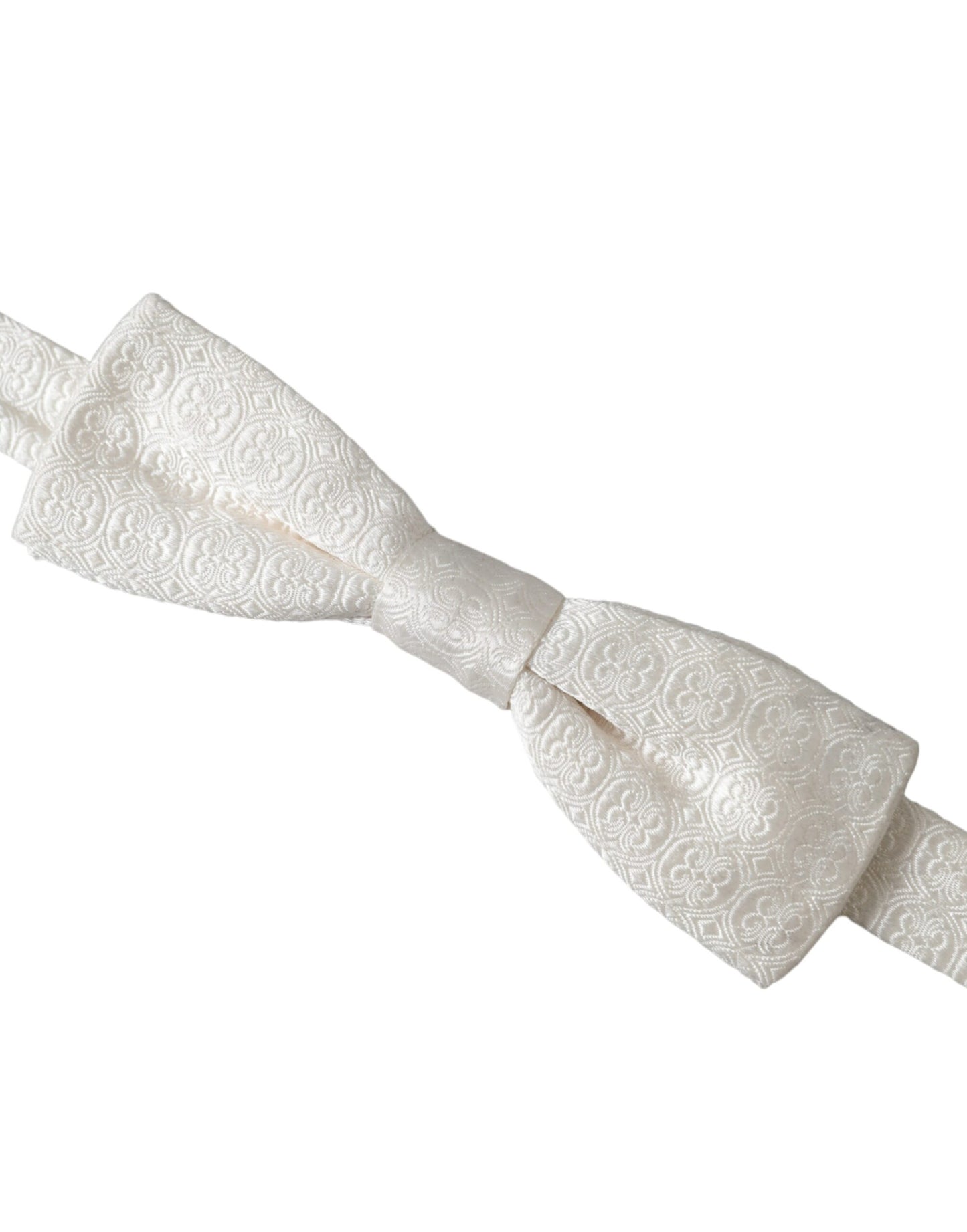 Dolce &amp; Gabbana – Weiße, gemusterte Papillon-Fliege aus Seide mit verstellbarem Hals