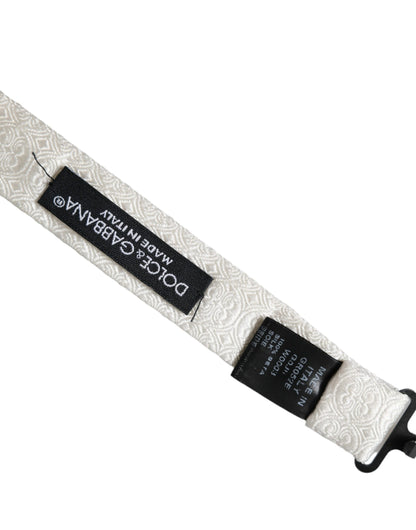 Dolce &amp; Gabbana – Weiße, gemusterte Papillon-Fliege aus Seide mit verstellbarem Hals