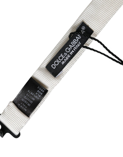 Dolce &amp; Gabbana Herren Papillon Fliege mit verstellbarem Hals aus weißer Seide