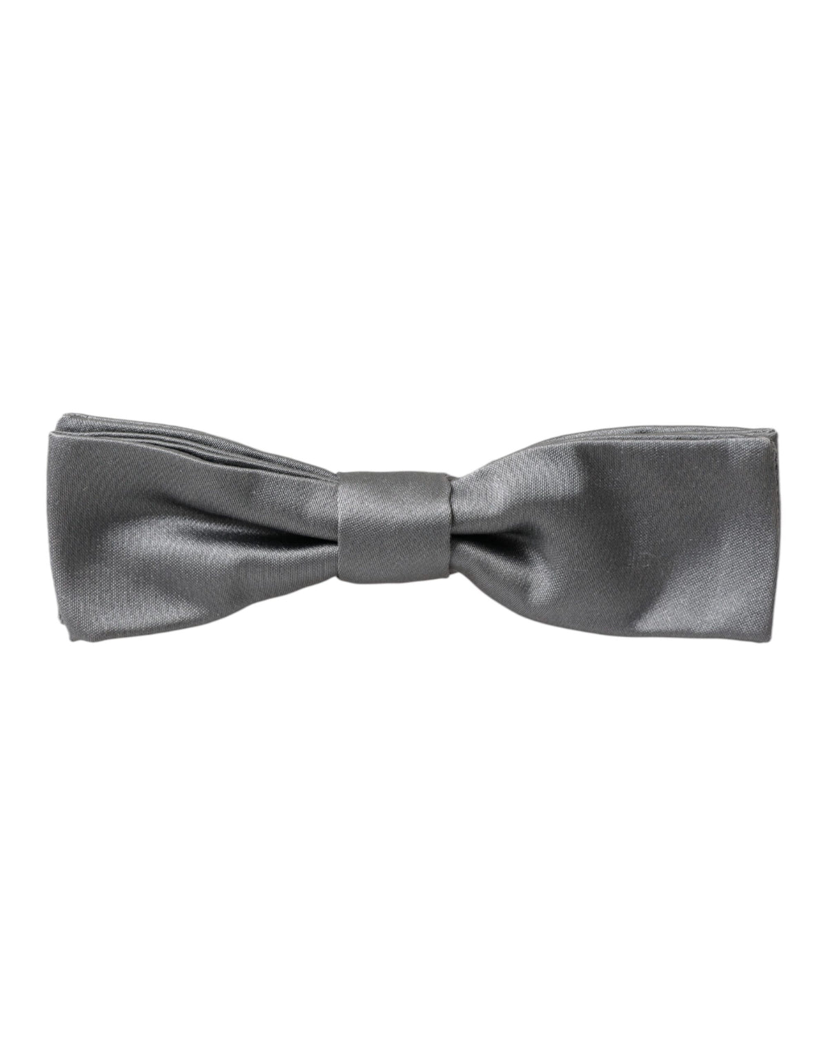 Dolce &amp; Gabbana Graue Satin-Seide-Fliege mit verstellbarem Halsausschnitt für Herren Papillon