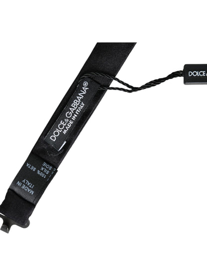 Dolce &amp; Gabbana Herrenfliege mit verstellbarem Halsausschnitt, schwarze Seide