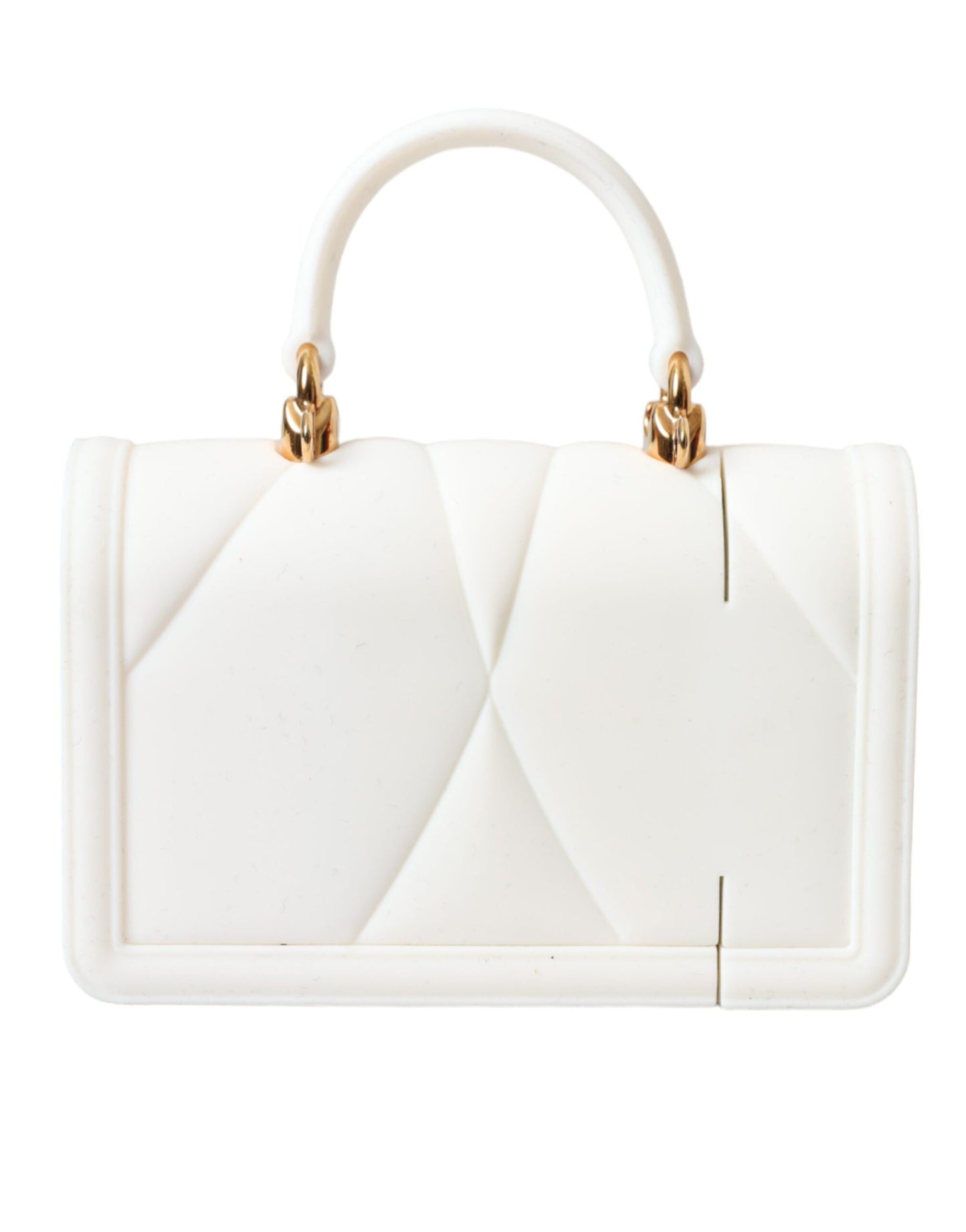 Dolce &amp; Gabbana – Weiße Silikonhülle „Devotion Heart“ mit Handtasche und Airpod-Hülle