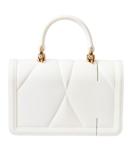 Dolce &amp; Gabbana – Weiße Silikonhülle „Devotion Heart“ mit Handtasche und Airpod-Hülle