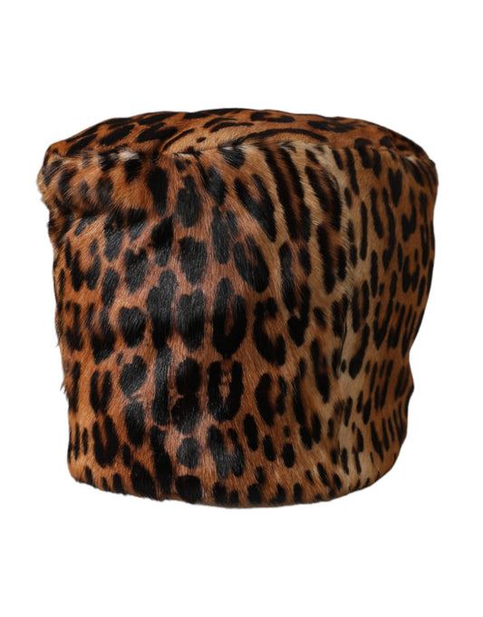 Dolce &amp; Gabbana Brauner Leopardenfell-Fischerhut für Damen