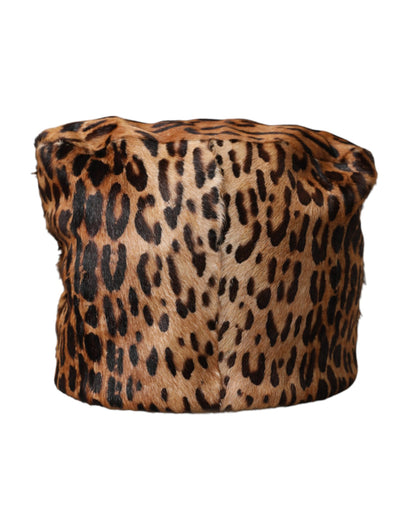 Dolce &amp; Gabbana Brauner Leopardenfell-Fischerhut für Damen