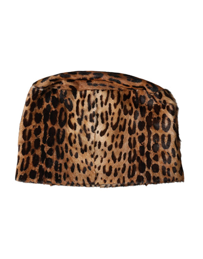 Dolce &amp; Gabbana Brauner Leopardenfell-Fischerhut für Damen