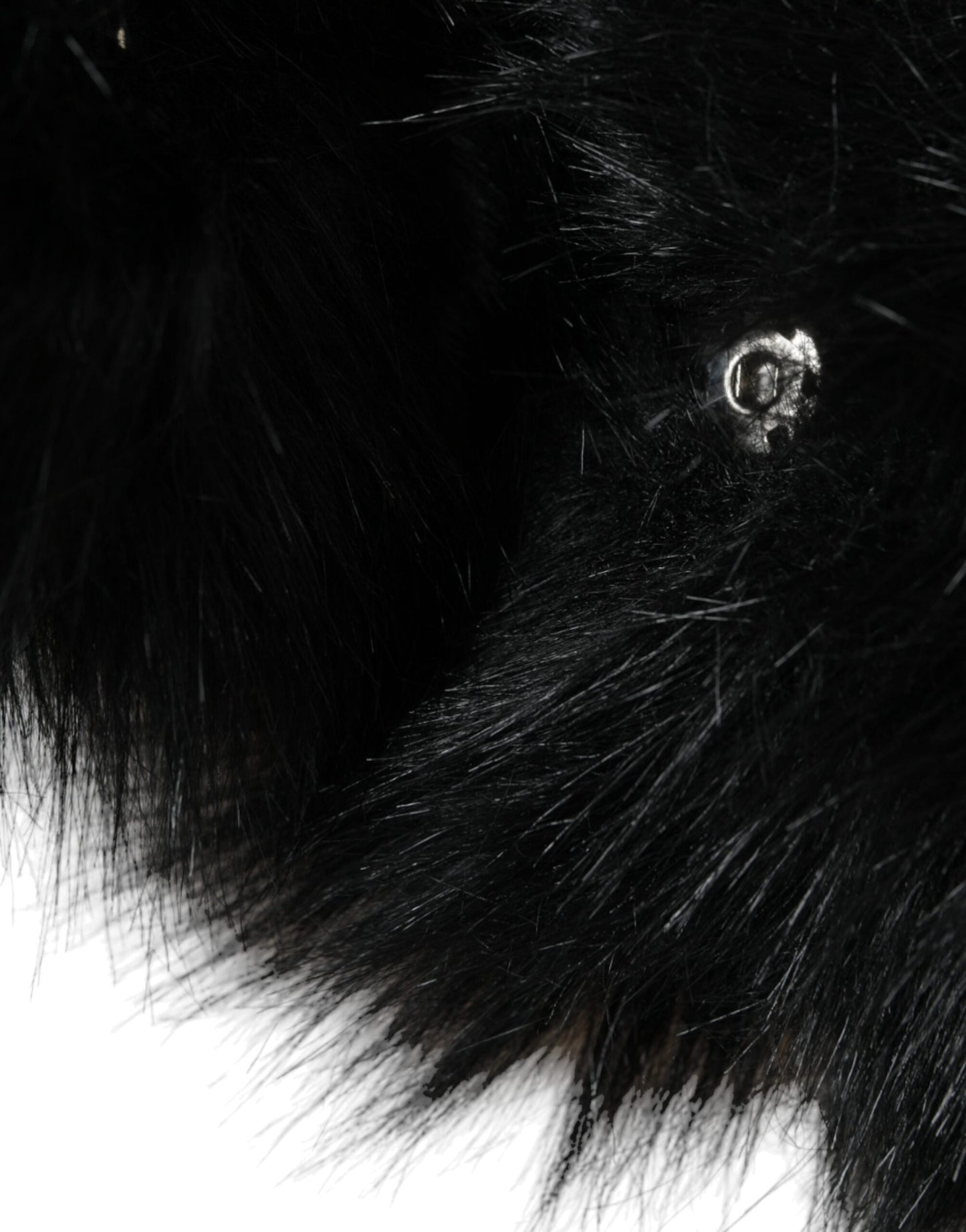 Dolce &amp; Gabbana – Schwarzer Wickelhut aus Kunstpelz